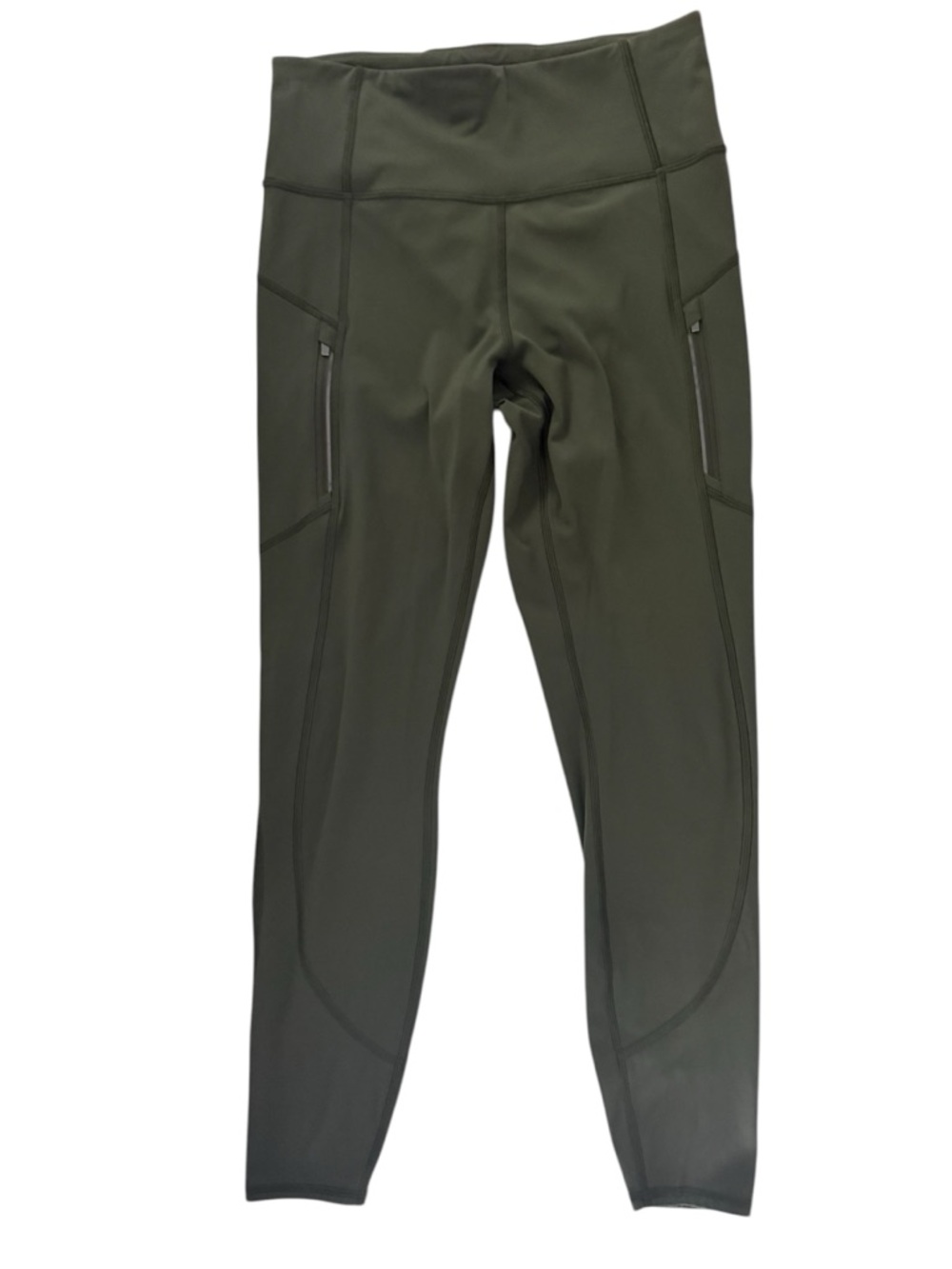 Athleta Rainier Tight S Leggings Olive Sold Out Online Zipper Pockets NWOT